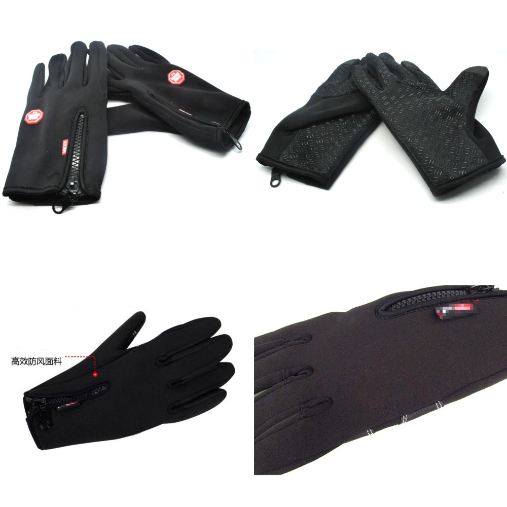 HKXY SARUNG TANGAN Sepeda Motor Touchscreen HP handphone Zipper Resleting Water Droplet Murah