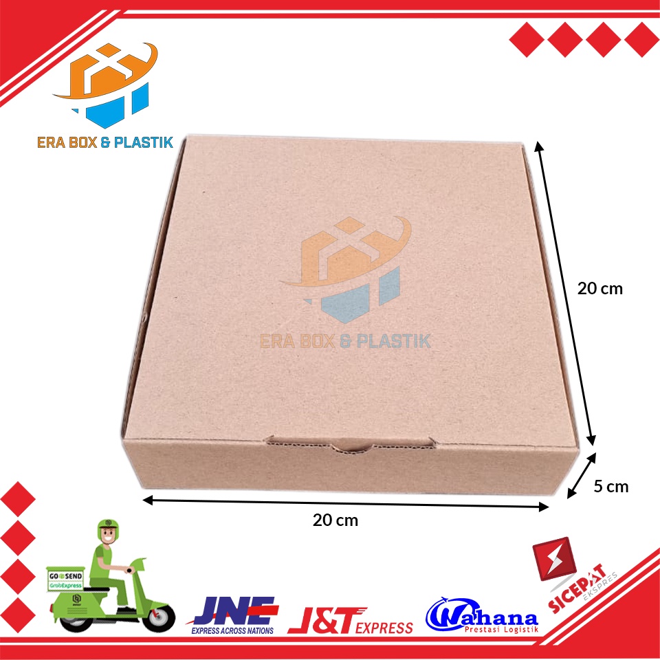 Kardus Box Pizza Serbaguna | Karton Die Cut | Uk. 20x20x5 cm | 1 Pack @10 Pcs