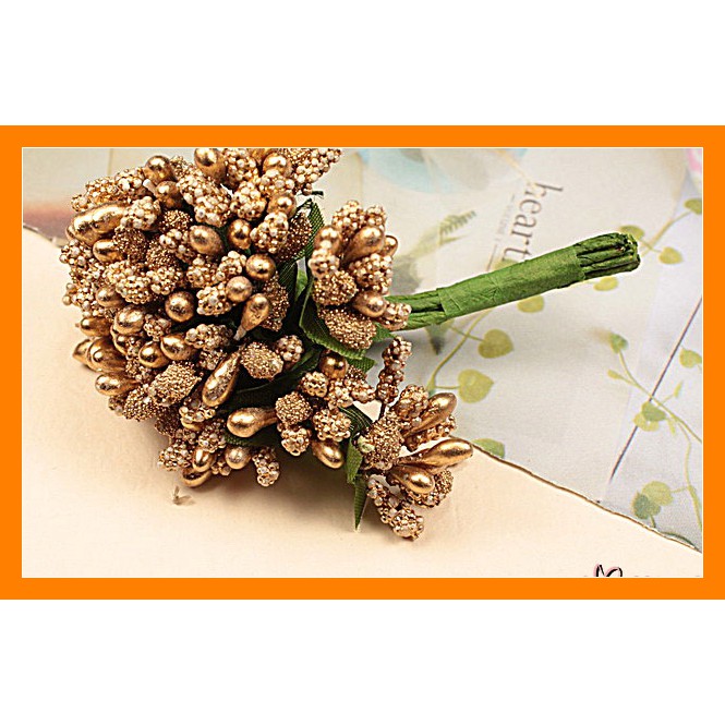 1 Ikat Putik Bunga Kombinasi Coklat Emas (PTK-031) FTN Craft