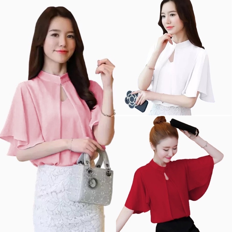 BLOUSE ATASAN WANITA KOREAN STYLE YUKI BAJU KERJA KANTOR PESTA KASUAL KONDANGAN PREMIUM FASHION KORE