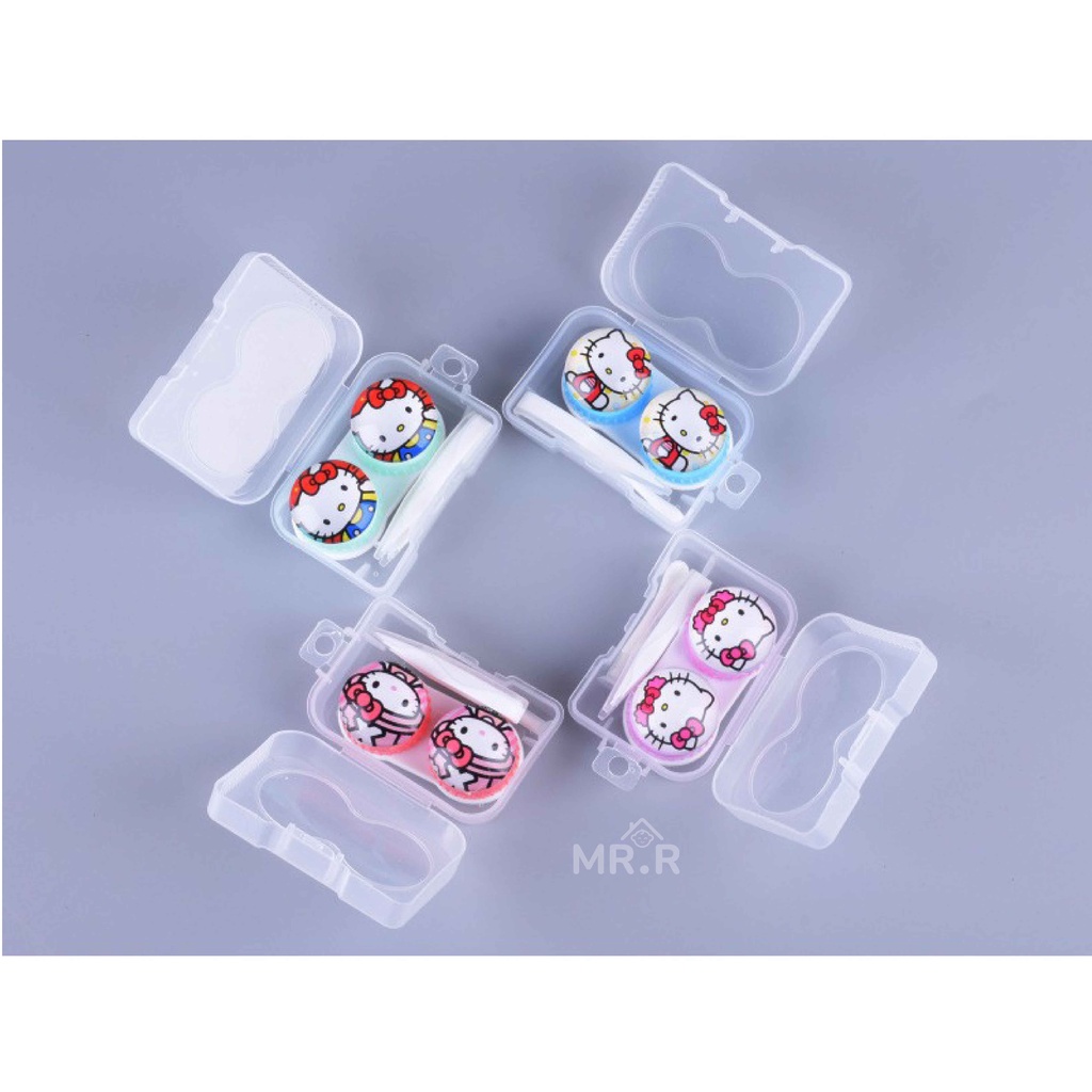 Tempat Soflens Lucu Kontak Lensa Simple Contact Lens Softlens Case 1 Set