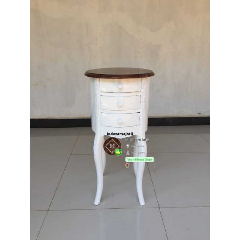 Nakas kayu jati duco putih