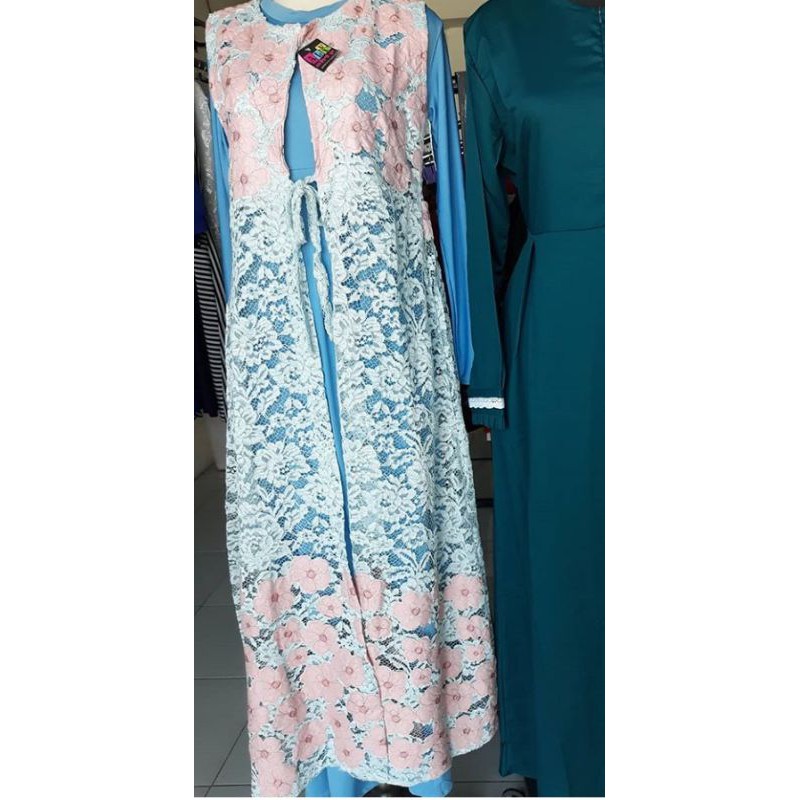 Gamis outer brukat+inner