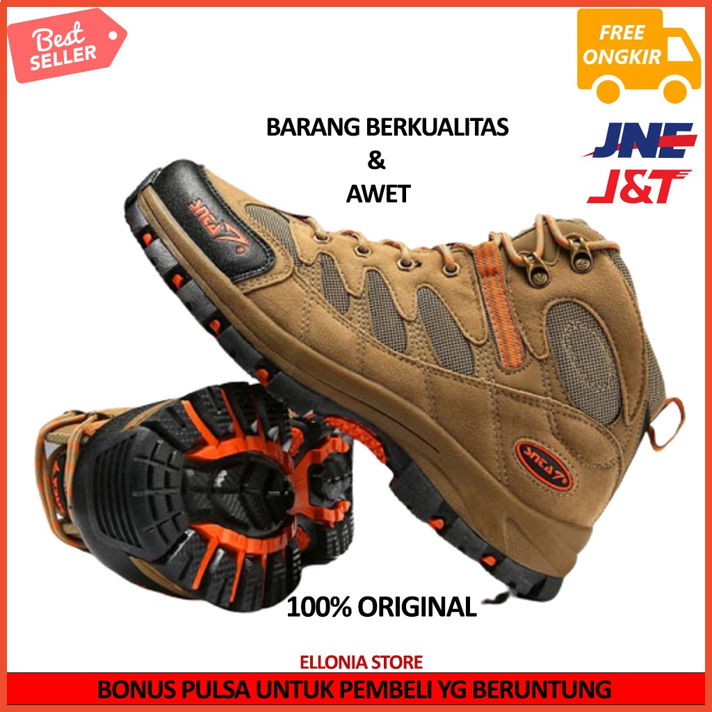 Sepatu Original Pria SNTA Berkualitas Gunung 486 Beige Brown Hiking Fashion Trekking Outdoor 39 Z6B9