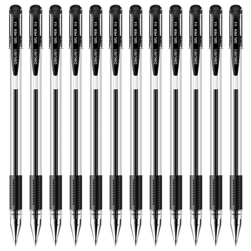 

Deli Gellpen 0.5mm ujung tumpul hitam lembut dan nyaman dipakai 6600ES