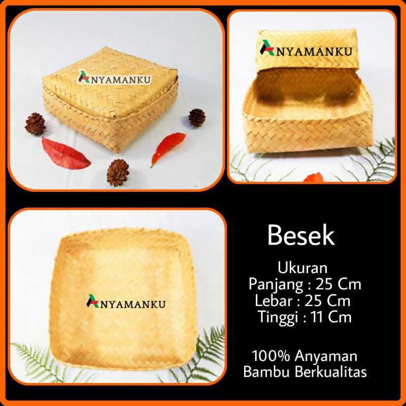 Besek bambu/ Besek nasi/ Wadah Nasi/ besek 25x25 /tempat besek