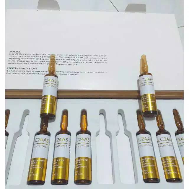 

SLC24A5 CROMOSOME GOLD 20ML AMPUL KURUS TITIK PUTIH ORIGINAL 100%