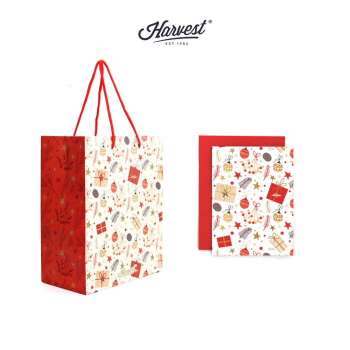 

✨ BISA COD ✨ Paket Paper Bag & Kartu Natal Harvest Wrap Kit - Gift Time