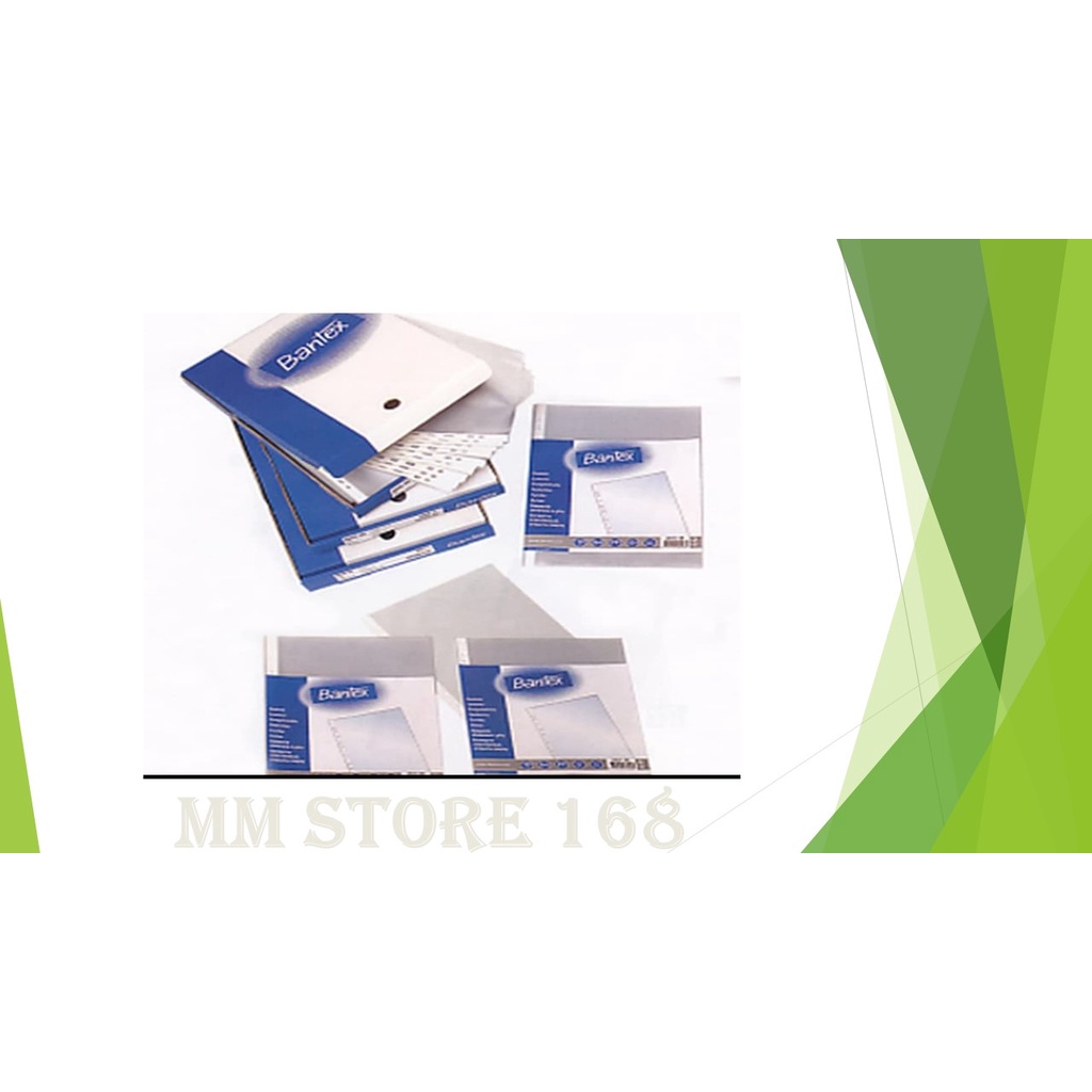 

PP Pocket / Plastik Pocket / Sheet Protector Uk Folio ( F4 ) Merk Bantex 8843 ( Isi 100 lembar )