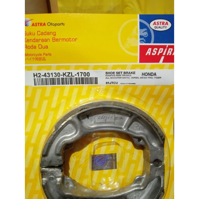 Kampas Rem Belakang Aspira KZL All Beat Vario Spacy Verza MegaPro Tiger Beat Vario H2-43130-KZL-1700