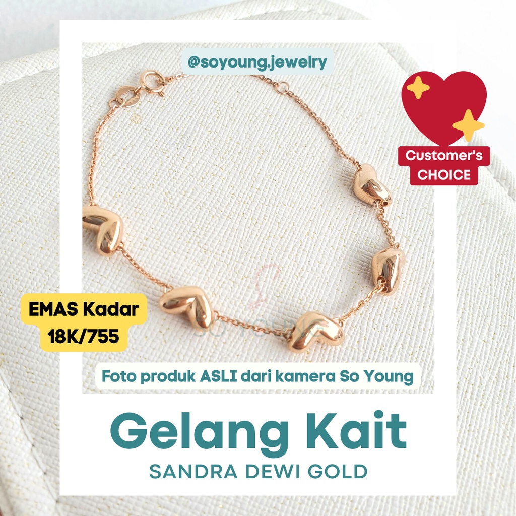 Gelang Sandra Dewi Gold VALENTINE Series BC200168 Kadar 18K