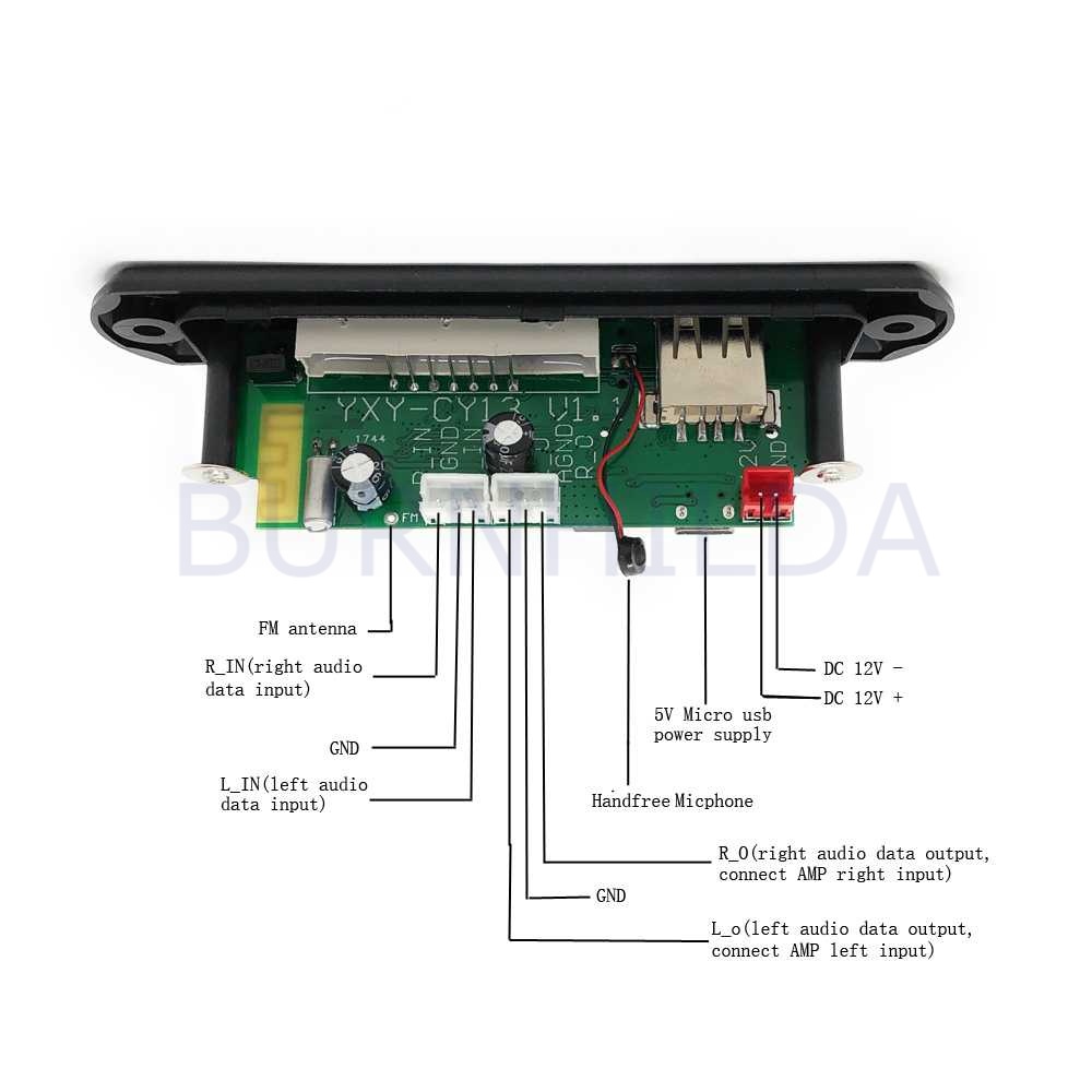 Tape Bluetooth Audio MP3 Player Mobil dengan USB+TF Card Slot mobil motor burnhilda