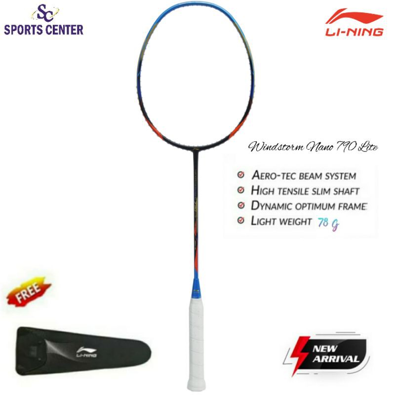 New Raket Badminton Lining Windstorm Nano 790 Lite Blue