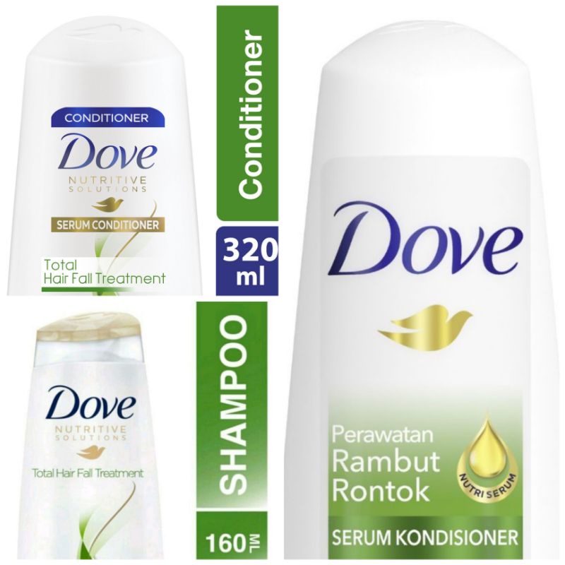 Jual Dove Serum Kondisioner / Shampoo Total Hair Fall 320ml Treatment
