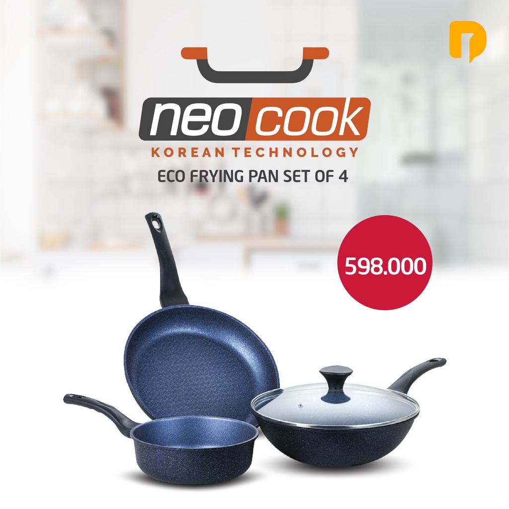 Neocook Eco Frying Pan set of 4 Frypan Standar Korea