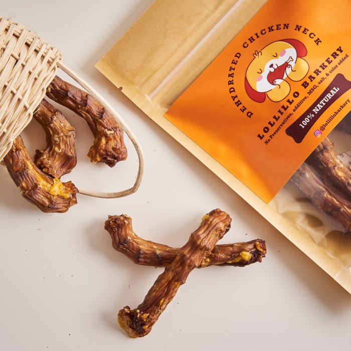 Lollillo Barkery - Air Dried Chicken Neck / Leher Ayam / Snack Anjing Gigit