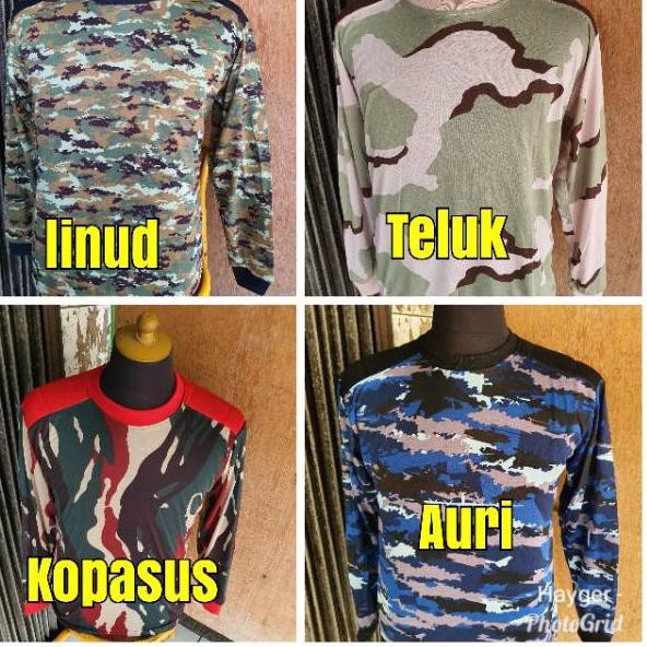 Harga Bersahabat.. Kaos Loreng panjang /Kaos loreng lengan panjang/tangan panjang loreng/busa loreng