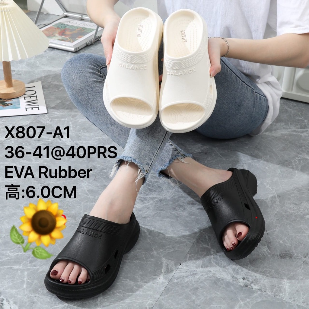 Sandal Karet Jelly Wedges Wanita import Model Terbaru Original Kekinian by AGUNG STYLE Balance X807-A1