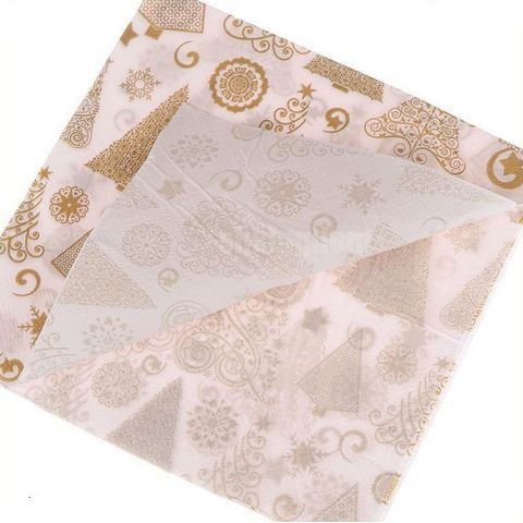 Decoupage Napkin - Tissue Decoupage 2Ply FL - Golden Tree