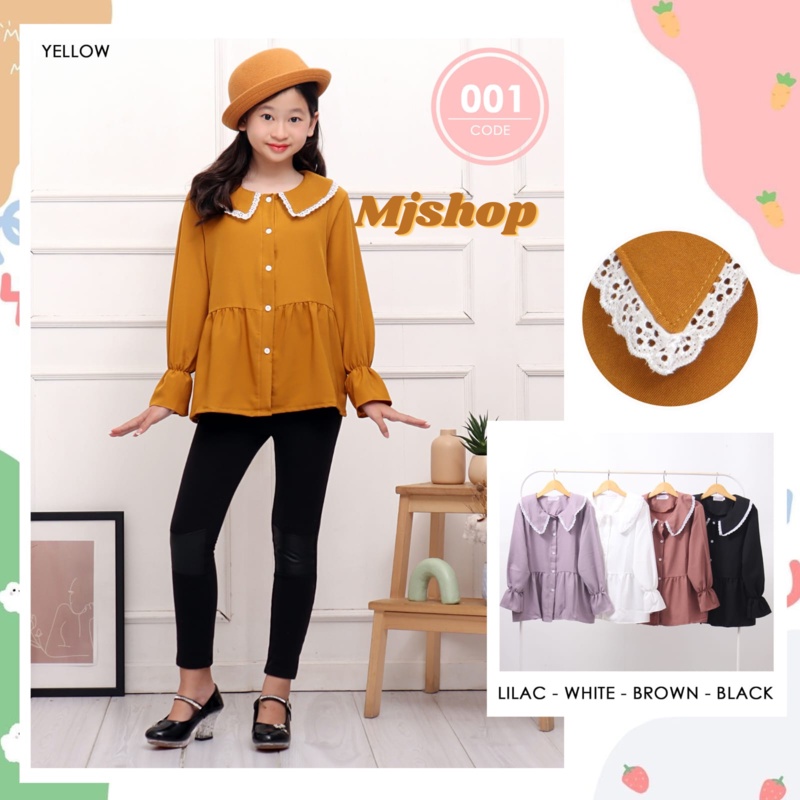 Atasan Anak Perempuan Kemeja Blouse Anak Perempuan 1-12 Tahun