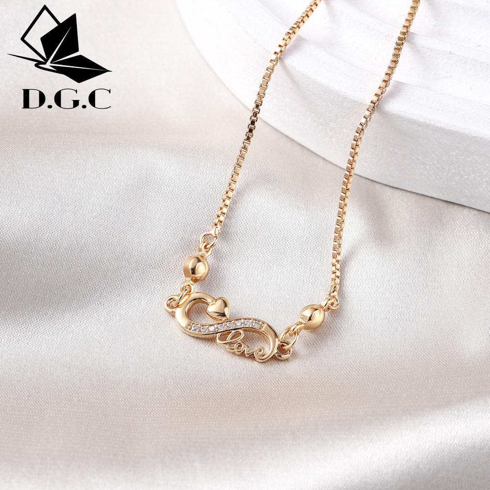 ♥️✅COD✨Gelang Inisial Titanium Wanita Elegan Nama LOVE Desain Fashion Aksesoris Gelang Serut Perhiasan Emas D355
