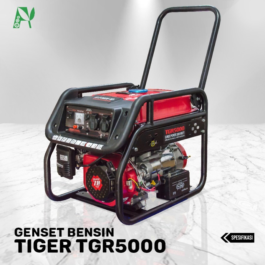 TIGER Genset 3000 Watt Bensin Tiger TGR 5000 Starter elektrik