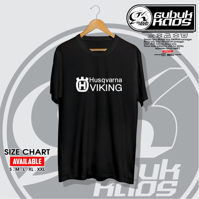 BAJU KAOS DISTRO LOGO HASQUVARNA VIKING - GUBUK.KAOS