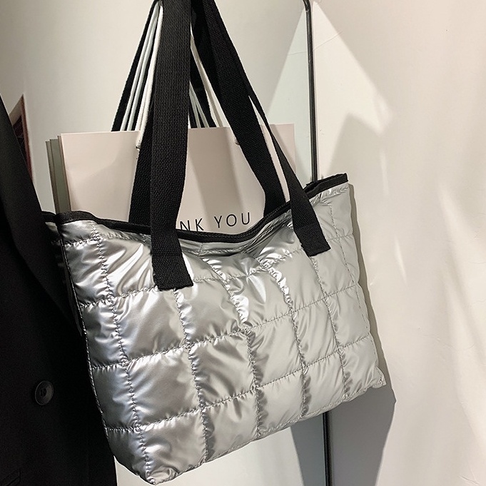 Diskon Tas Totebag Puffy/ Totebag Pillow / Tote Bag Puffy / Tas Tote Bag Besar Resleting - La40