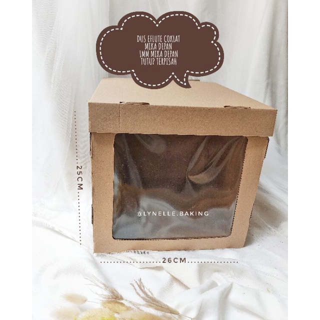

DUS KUE 26 CM TINGGI 25CM EFLUTE BOX KOTAK KUE TART CAKE MIKA JENDELA