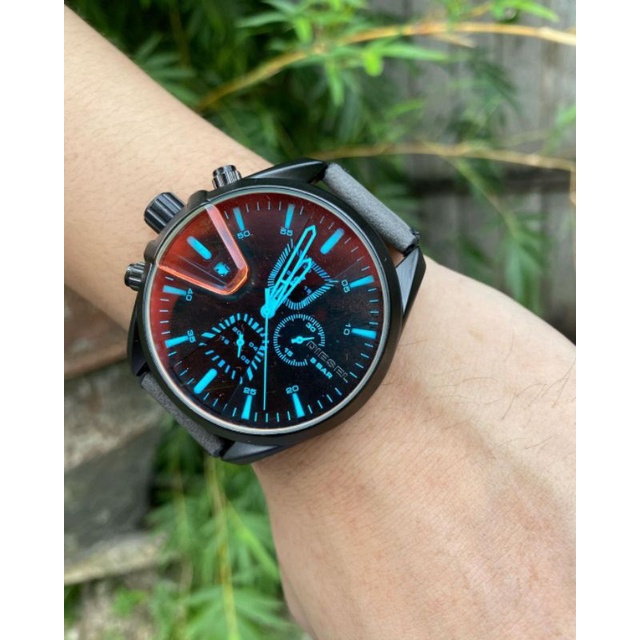 COD ✅ JAM TANGAN PRIA DIESEL 6607 CRONO AKTIF TALI STRAP KULIT