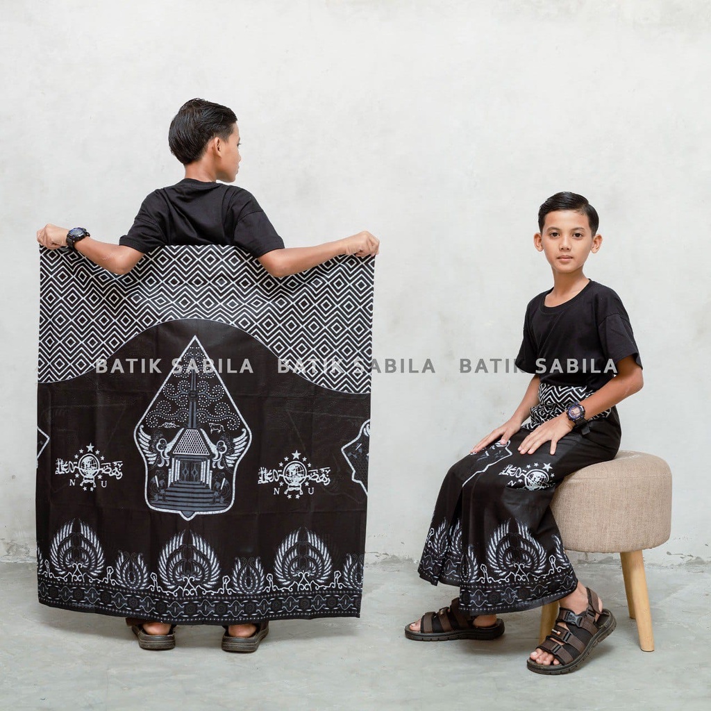 Sarung Batik Pria-Anak Motif Gunungan NU Etnik Nusantara / Sarung Kang Santri Az Zahir