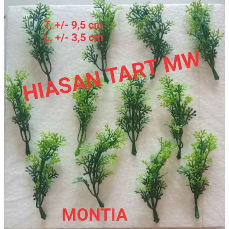 Rumput Plastik Montia / Rumput Hiasan Kue Hantaran