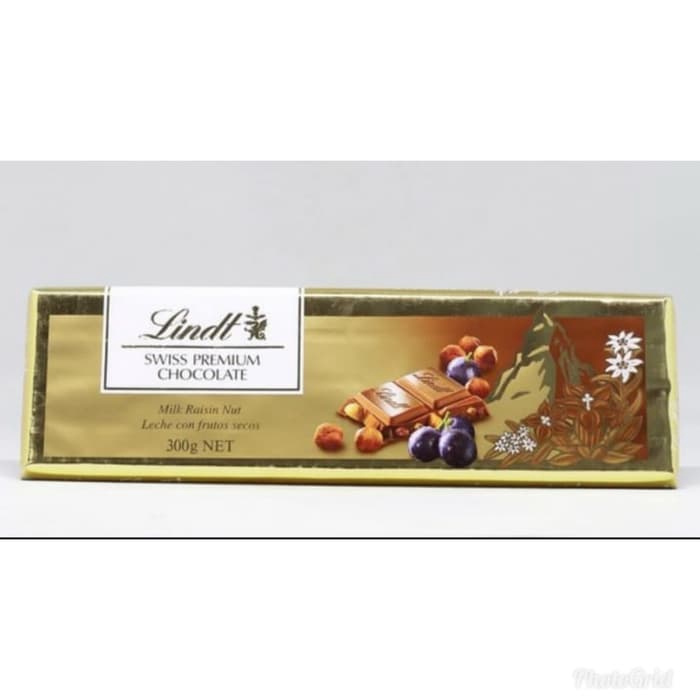 

Lindt Swiss Premium Gold Bar Milk Raisin Nut