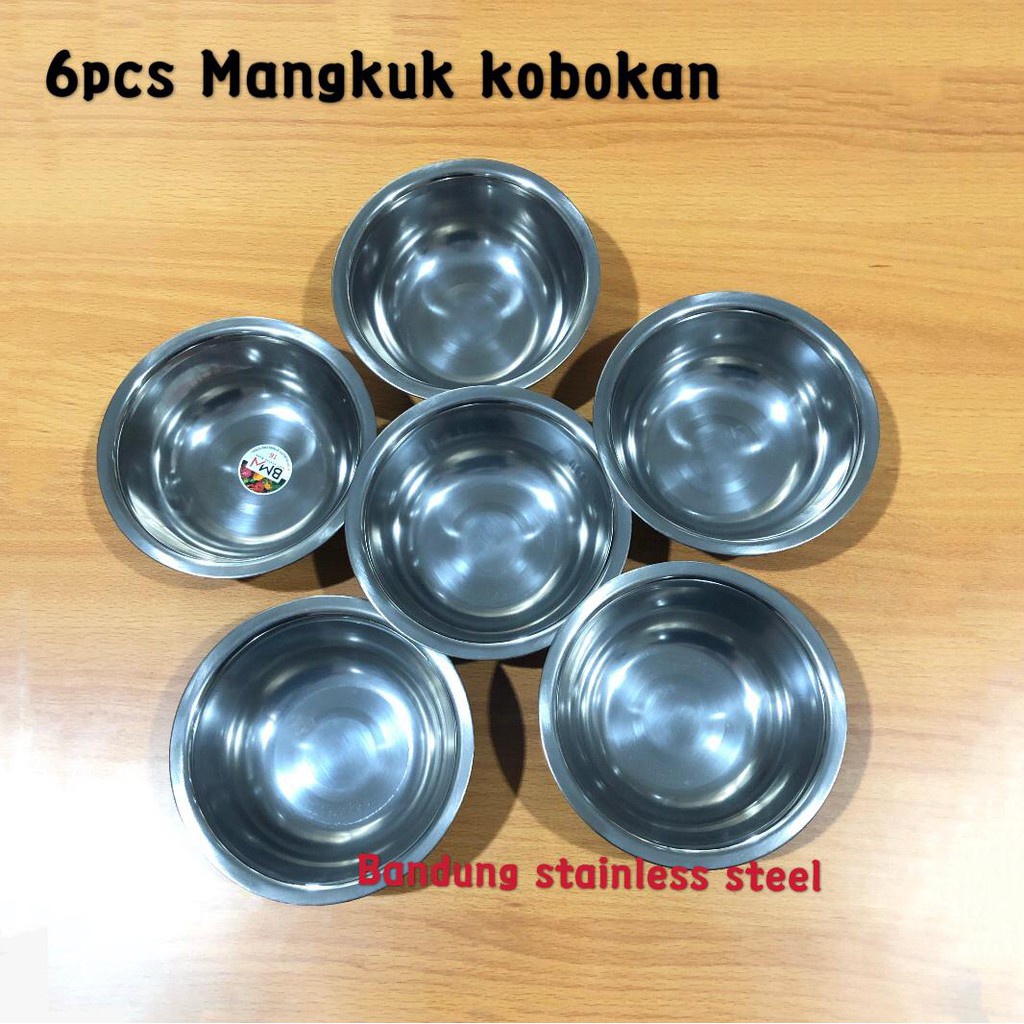 6pcs baskom mangkuk kobokan tipis stianless cuci tangan