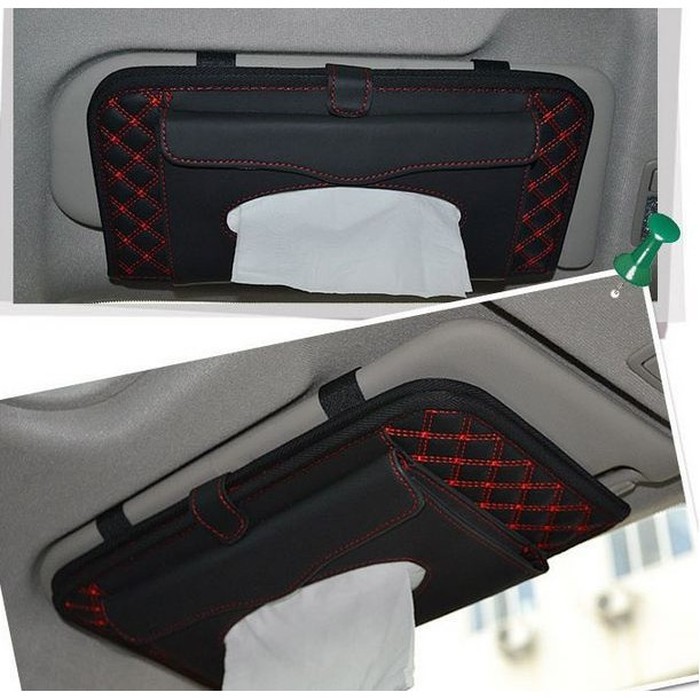Tempat Tisu Sunvisor Mobil Car Set Exclusive Tissue Cd Model Benang