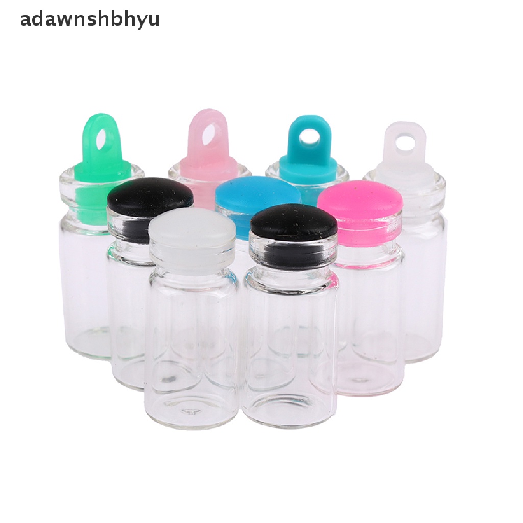 Adawnshbhyu 10Pcs 1ML 11*22mm Botol Kaca Toples Kaca Kecil Sealed Bottles Wishing Bottles