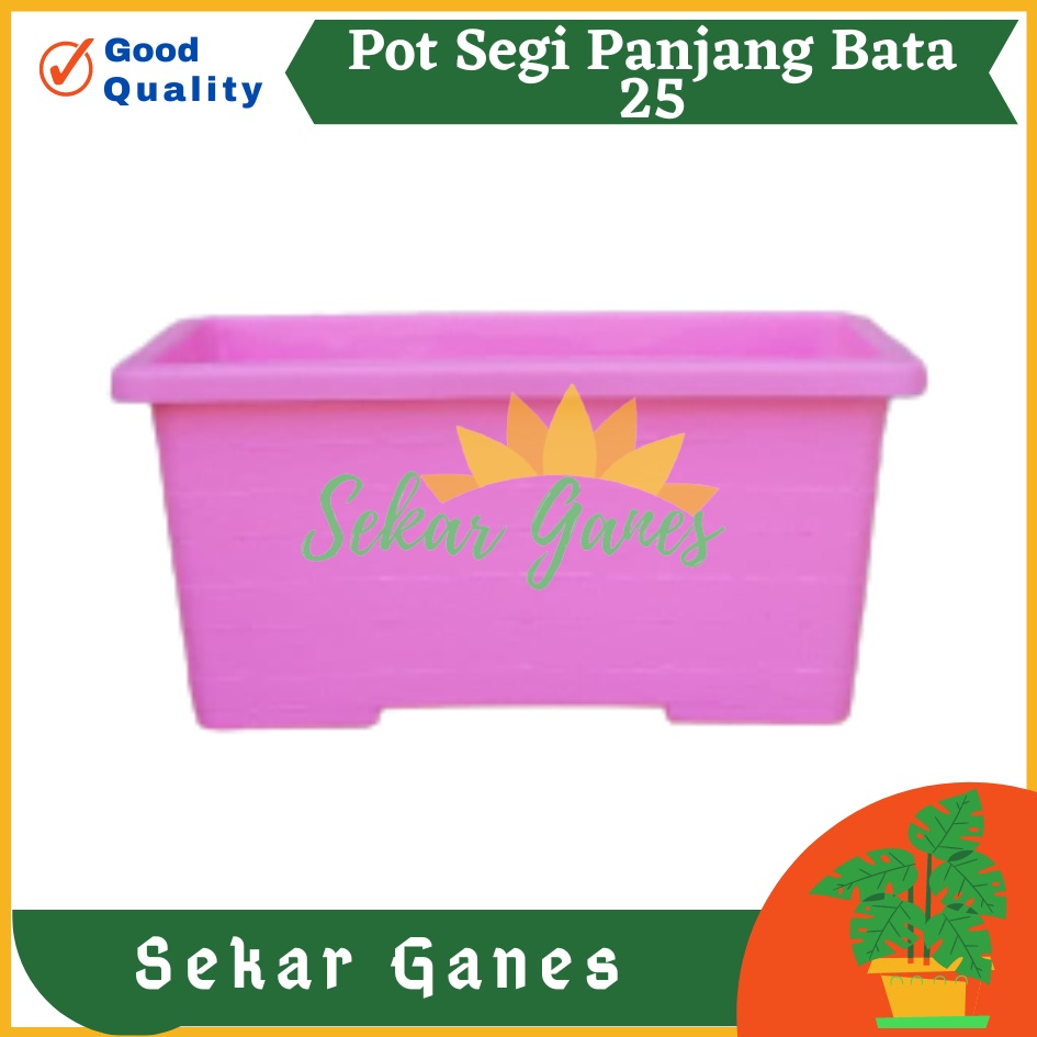 Pot Segi Panjang Bata 25 Cm Pastel Pink Hijau Biru Pot Bunga Panjang Roemah Pot Kotak Bagus