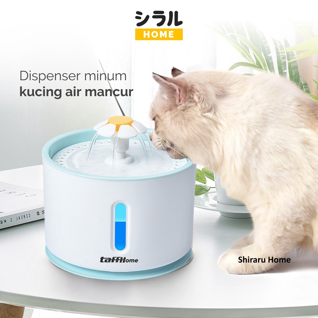 (SUDAH TERMASUK MESIN) Water Dispenser Fountain Tempat Wadah Minum Kucing Anjing Air Mancur Pancuran 2.4 Liter