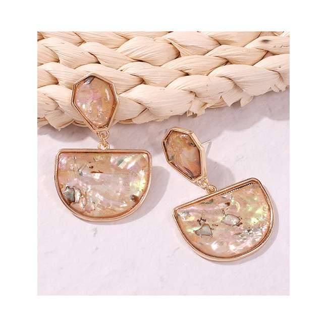 LRC Anting Tusuk Fashion Alloy Natural Stone Irregular Shape Earrings F99643