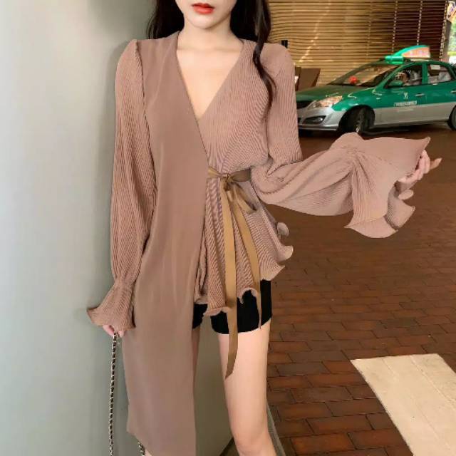 Atasan Plisket Pita Import Bangkok BKK / Kimono Top PREMIUM PLISKET OUTER PLISK HIGH QUALITY BEST SE
