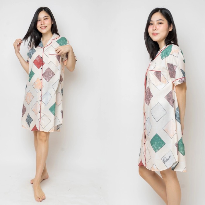Piyama Wanita cewek baju tidur cewek unik daster Piyama Adem Jumbo Bahan Halus  Katun Rayon F3