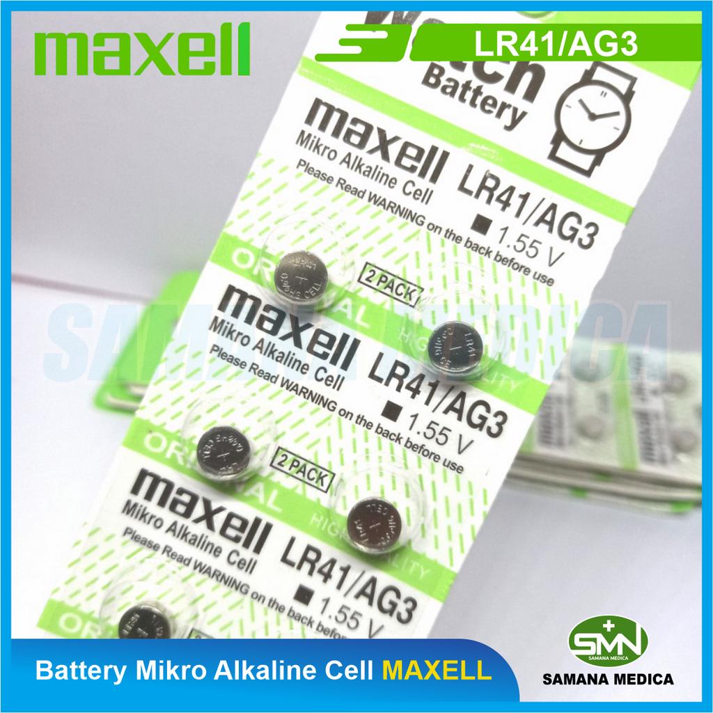 Baterai Maxell LR41 AG3 1.55V Harga per 1 biji - Battery Maxell Mikro Alkaline Cell