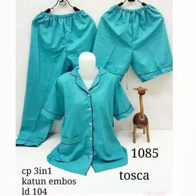 dealshop BAJU TIDUR PIYAMA 3IN1 EMBOS