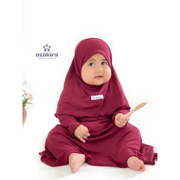 GAMIS ANAK BAYI KIA DAILY by DZAKIRA PEREMPUAN BAHAN JERSEY PREMIUM MAROON