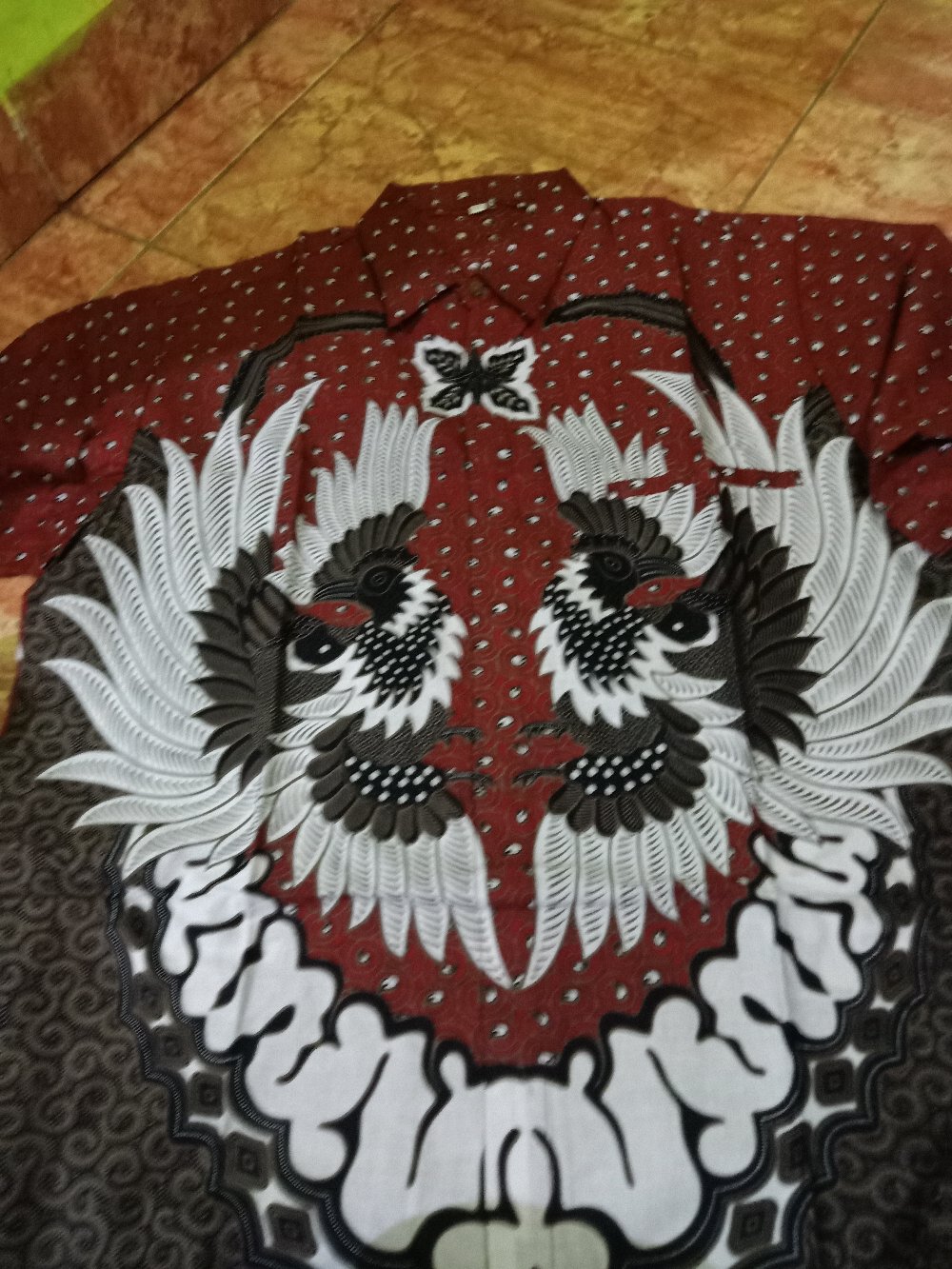 Kemeja Batik Jumbo 4l-5l Lengan Pendek Atasan Baju Hem Pria Bigsize Ukuran Besar Mld