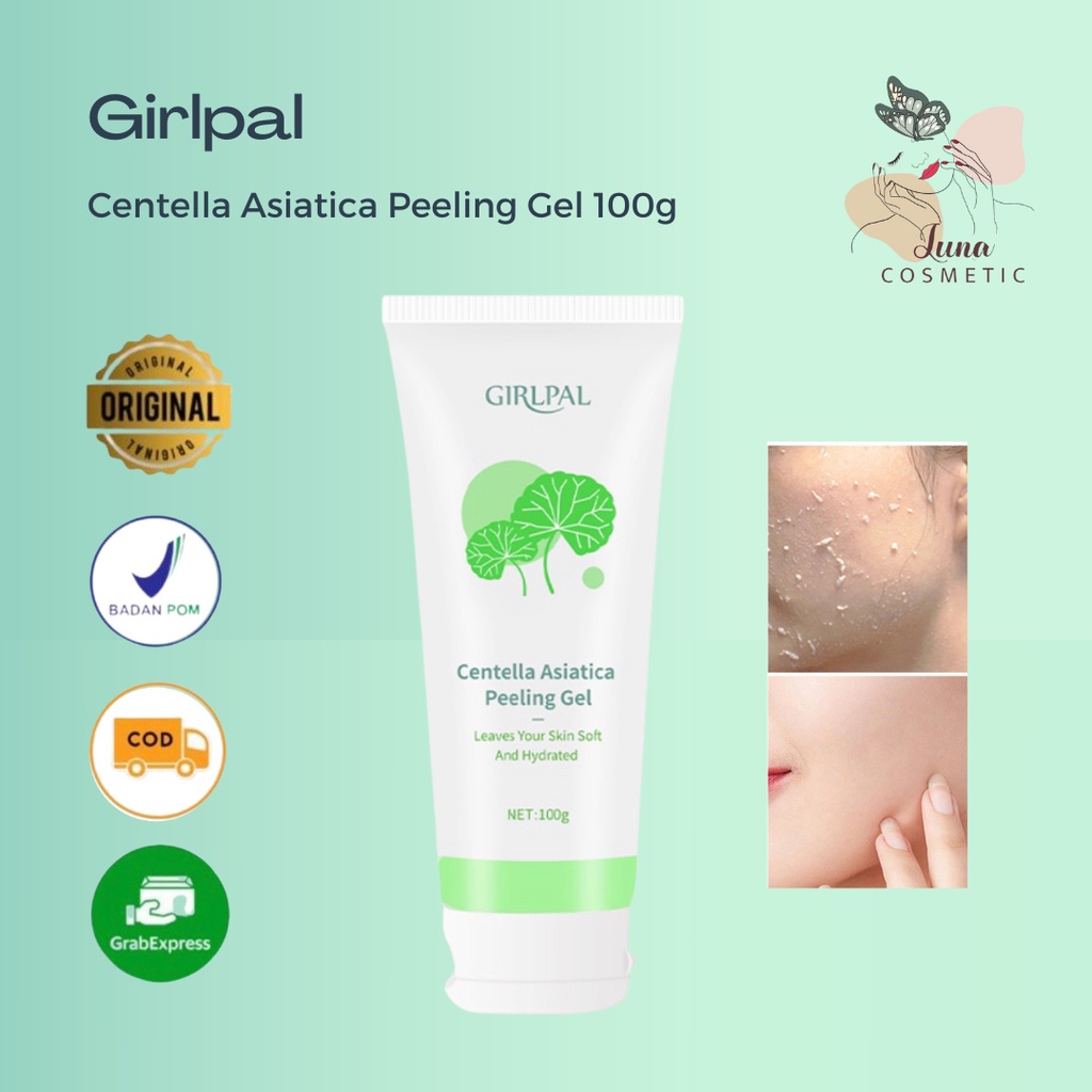 GIRLPAL Centella Asiatica Peeling Gel 100g Facial Glowing Blackhead Cleaner Body Exfoliating Mencerahkan Dan Mengangkat Sel Kulit Mati