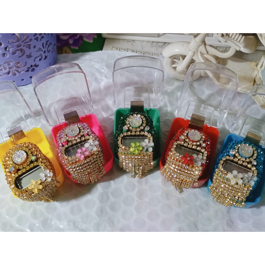 tasbih digital cantik mutiara swarovsky RUMBAI LED