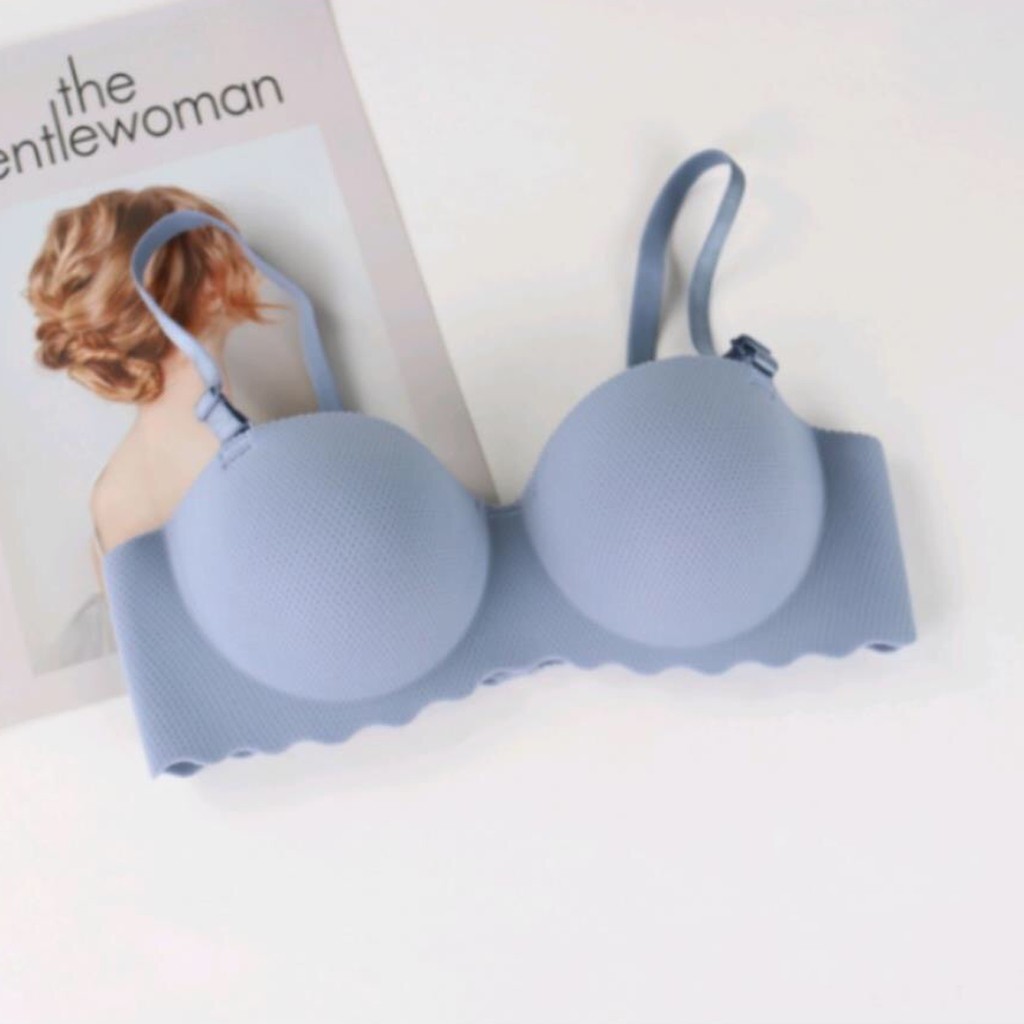 Blackpink Bra Seksi Push Up Invisible BH Bralette Strapless Pakain Dalam Wanita 1129-BLUE