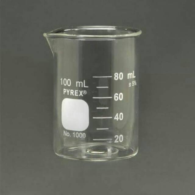 Beaker glass 100ml Pyrex Gelas kimia 100ml Pyrex Gelas piala 100ml Pyrex