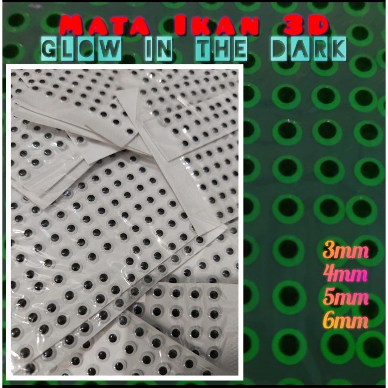 

Sticker Mata Ikan Glow In The Dark 3D Stiker Mata Lure GID